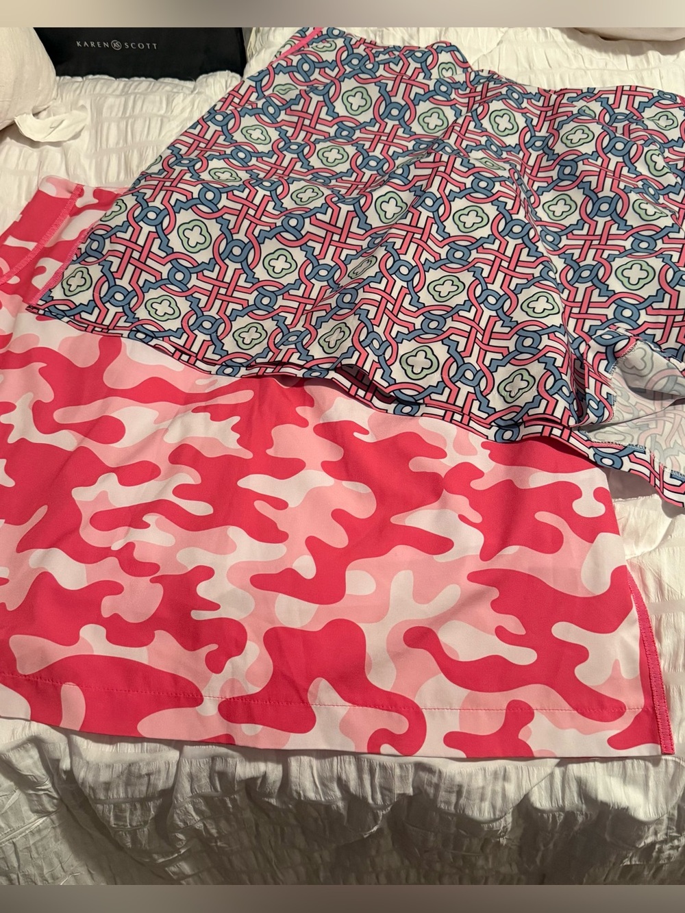 Golftini Bundle / Set of two Golftini Skorts candyland and scramble print sz 12L